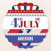Dessous-de-verre En Papier 4 juillet Drapeau de l'Amérique (Devant)