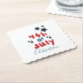 Dessous-de-verre En Papier 4 juillet Étoiles BBQ Party (Incliné)