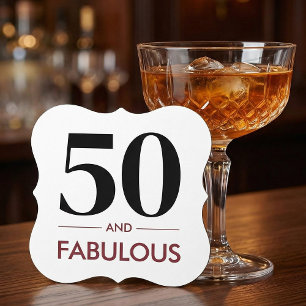 Dessous-de-verre En Papier 50 ans et fabuleux Citation de joyeux anniversaire