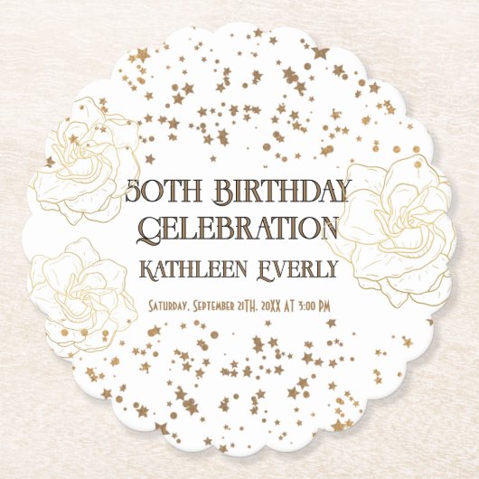 Dessous-de-verre En Papier 50e anniversaire d'or (Devant)