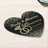 Dessous-de-verre En Papier 50e anniversaire d'or (Incliné)