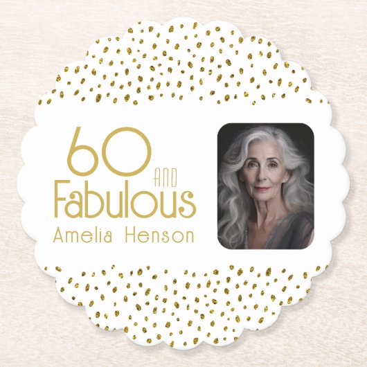 Dessous-de-verre En Papier 60 et Fabulous Gold Parties scintillant Photo 60e (Devant)