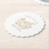 Dessous-de-verre En Papier 60e anniversaire blanc Citrouille automne Leaves p (Incliné)