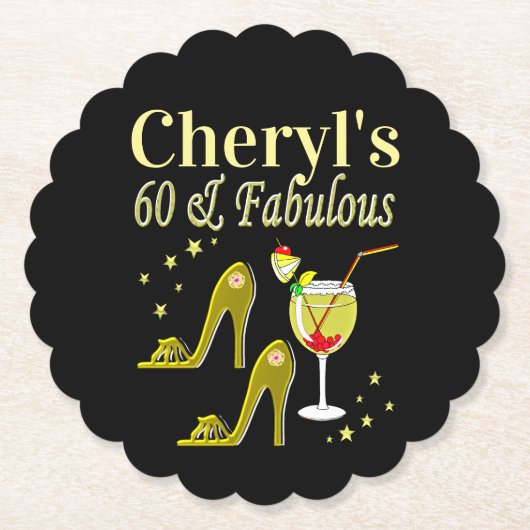 DESSOUS-DE-VERRE EN PAPIER 60E ANNIVERSAIRE DE L'OR GLAMOREUX (Devant)