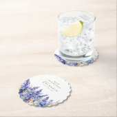 Dessous-de-verre En Papier 60e anniversaire Juillet Fleur de naissance Larksp (En situation)