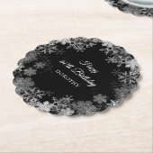 Dessous-de-verre En Papier 60e fête d'anniversaire Wonderland Winter Wonderla (Incliné)