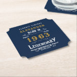 Dessous-de-verre En Papier 60th Birthday Born 1963 Ajouter Nom Legend Blue Go<br><div class="desc">Un anniversaire personnalisé ajoutez votre nom dessous de verre de boisson. Modifiez le nom et l'année avec le modèle fourni. Une merveilleuse idée d'anniversaire bleue personnalisée. Plus de cadeaux et de fournitures de fête disponibles avec le design "légendaire" dans le magasin.</div>