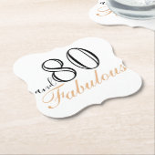 Dessous-de-verre En Papier 80 et fabuleux Elégant 80e anniversaire (Incliné)