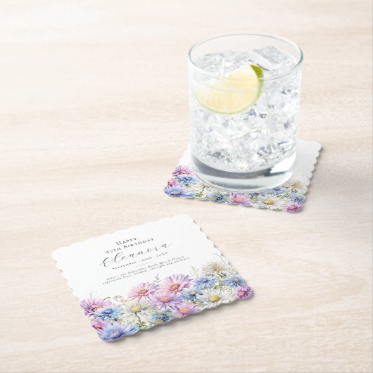 Dessous-de-verre En Papier 95th Birthday September Birth Flower Custom (En situation)