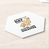 Dessous-de-verre En Papier A Good Day Starts With Coffee & Giraffe Gift Funny (Incliné)