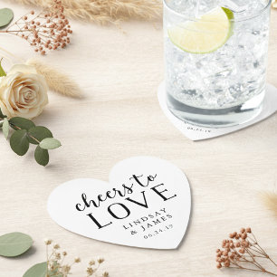 Dessous-de-verre En Papier À l'amour de mariage