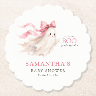 Dessous-de-verre En Papier A Little Boo Cute Ghost Halloween Baby Girl Shower