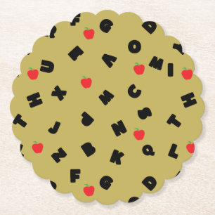 Dessous-de-verre En Papier ABC Lettre XYZ pomme enfant étudiant Retour 2 écol