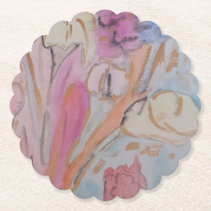 Dessous-de-verre En Papier Abstrait Pastel Floral