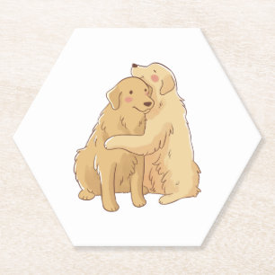 Dessous-de-verre En Papier Accroche de Golden Retriever