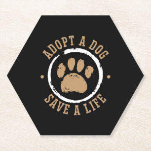 Dessous-de-verre En Papier Adopter un chien Sauver un animal de vie Secourt d