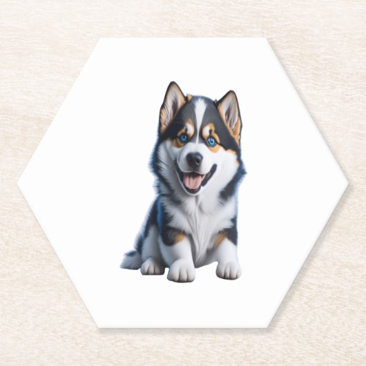 Dessous-de-verre En Papier Adorable HD Alaskan Malamute Portrait Chiot - Embr (Devant)