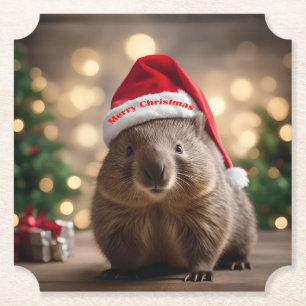 Dessous-de-verre En Papier adorable Noël Wombat,