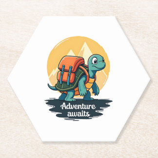 Dessous-de-verre En Papier Adventure Awaits est Randonnée Aventures est Plein
