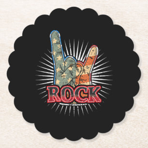 Dessous-de-verre En Papier Affiche de concert de rock vintage USA - groupe 70