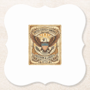Dessous-de-verre En Papier Aigle américain patriotique vintage en détresse