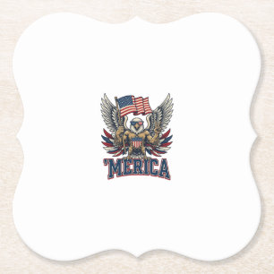 Dessous-de-verre En Papier Aigle Patriotique Merica Vintage Vector Design de