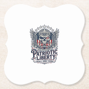 Dessous-de-verre En Papier Aigle Tactique Patriotique Crâne Inspiré Militaire