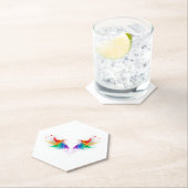 Dessous-de-verre En Papier Ailes fluffy arc-en-ciel (En situation)