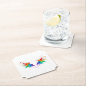 Dessous-de-verre En Papier Ailes fluffy arc-en-ciel (En situation)