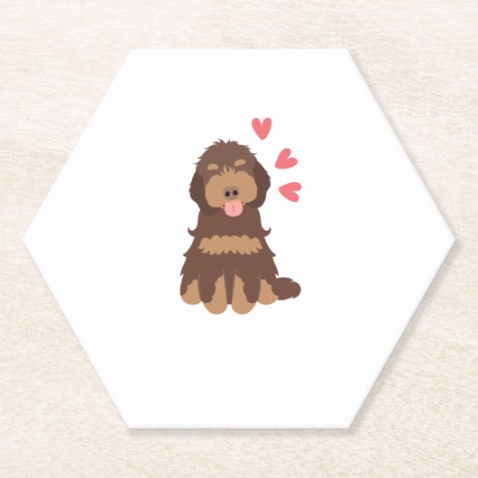 Dessous-de-verre En Papier Aimer Chocolat Phantom Cockapoo Cavapoo Chien (Devant)
