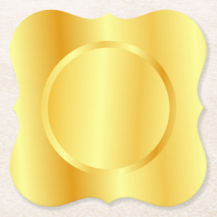 Dessous-de-verre En Papier Ajouter Votre Monogramme Texte Faux Gold Regarder