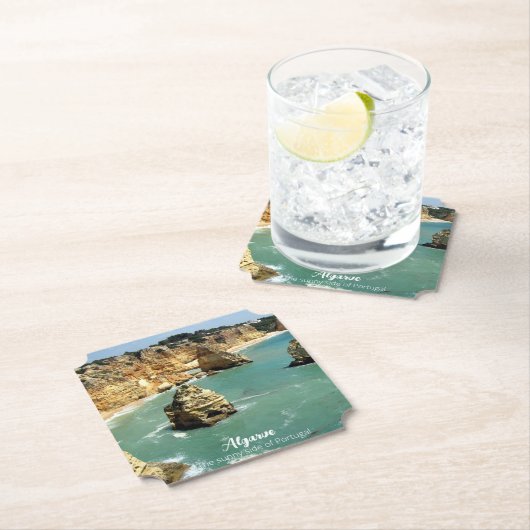 Dessous-de-verre En Papier Algarve vacances plage au Portugal (En situation)