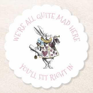 Dessous-de-verre En Papier Alice chez le lapin du pays des merveilles avec la