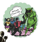 Dessous-de-verre En Papier Alien Space man Futuristic Sci=Fi comique