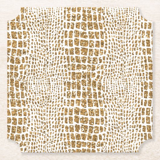 Dessous-de-verre En Papier Alligator Parties scintillant or Imprimer (Devant)