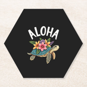 Dessous-de-verre En Papier Aloha Hawaii Chemise Hawaïenne Tortue Hibiscus Enf