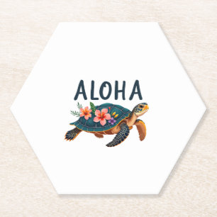 Dessous-de-verre En Papier Aloha Hawaii Chemise Hawaïenne Tortue Hibiscus Enf