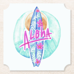 Dessous-de-verre En Papier Aloha Hawaiian Surfer dessous de verre papier