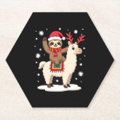 Dessous-de-verre En Papier Alpaca Sloth Christmas (1) (Devant)