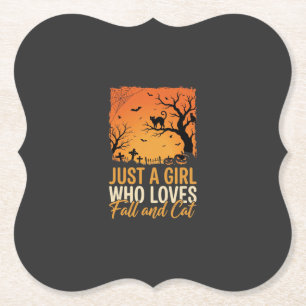Dessous-de-verre En Papier Amateur de chat Halloween Graphique de coucher de