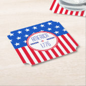 Dessous-de-verre En Papier Américain 1776 patriotique (Incliné)