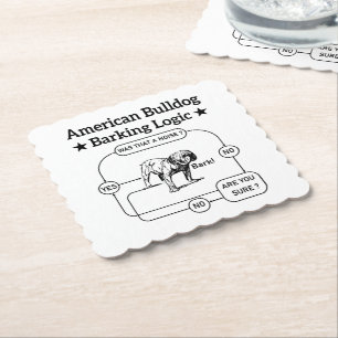 Dessous-de-verre En Papier American Bulldog Logique d'aboiement Chiens Amateu