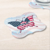Dessous-de-verre En Papier American Flag Butterfly Design-62616 (Incliné)