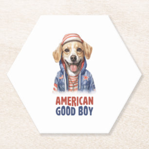 Dessous-de-verre En Papier American GoodBoy Dog US Jacket en juillet