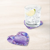 Dessous-de-verre En Papier Améthyste Aquarelle Coeur 33e anniversaire Mariage (En situation)