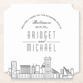 Dessous-de-verre En Papier Amour à Baltimore | Accueil Skyline Ville (Devant)