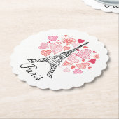 Dessous-de-verre En Papier Amour de Paris, France (Incliné)