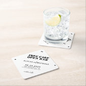 Dessous-de-verre En Papier Amusant bar ouvert mariage enregistrer la date (En situation)
