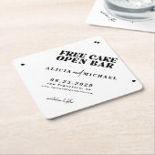 Dessous-de-verre En Papier Amusant bar ouvert mariage enregistrer la date (Incliné)