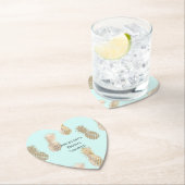 Dessous-de-verre En Papier Ananas Chic Mint Gold Glam (En situation)